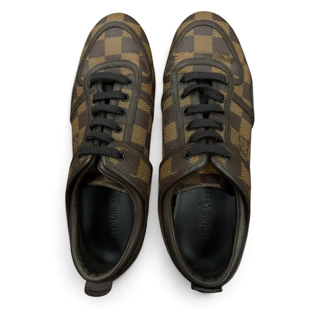 Louis Vuitton Women’s US 4.5/5 Damier Ebene Leather Canvas Low-Top Sneakers